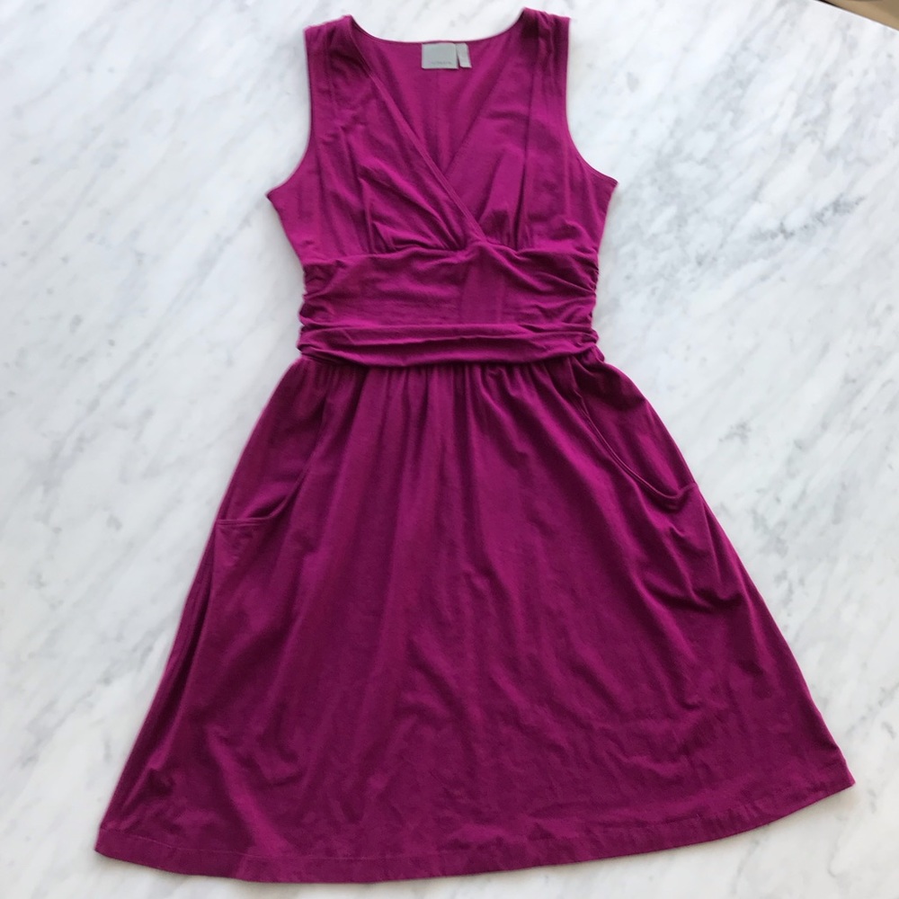 Athleta faux wrap midi sleeveless dress